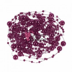 Accesoriu pentru decor par cu perle sidefate DPP08 culoare Visinii